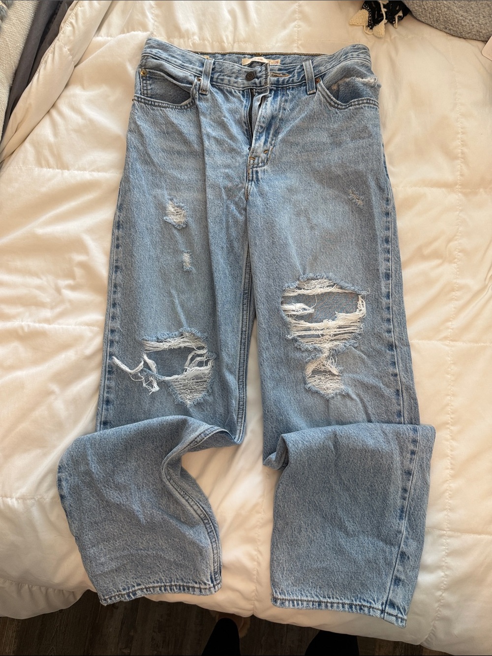 Levi’s women’s distressed dad jeans